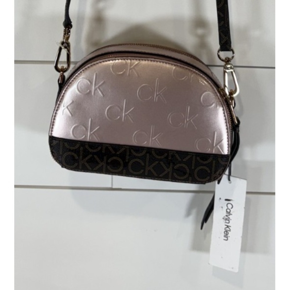 Calvin Klein Pink Metallic Ashley Crossbody Clutch Purse H1GEJZK2 - NEW NWT